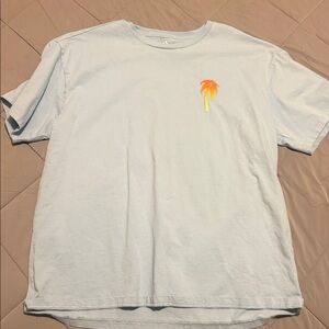 Converse blue T-Shirt with Orange and Yellow Design